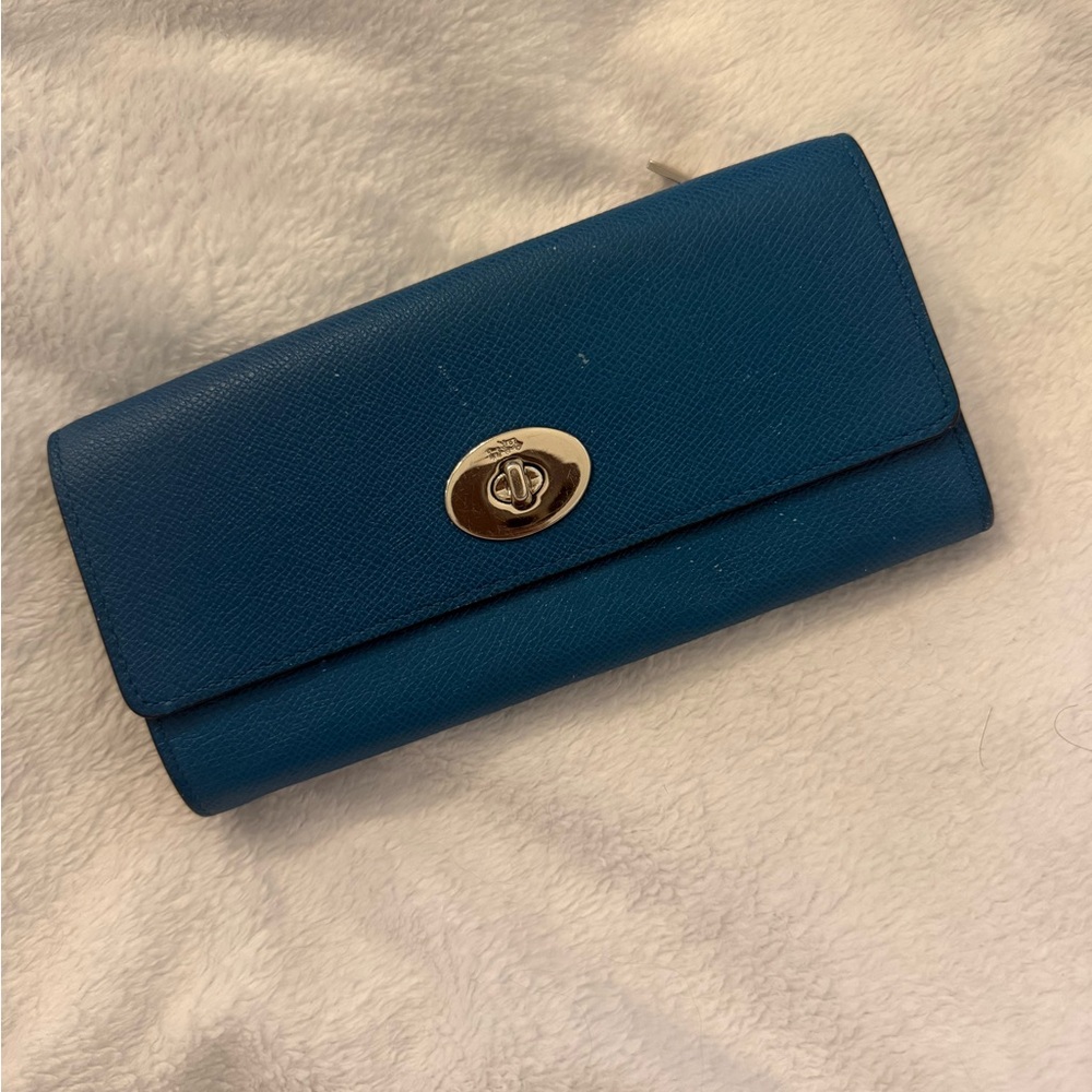 Vintage Coach Blue Leather Wallet - Picture 2 of 9